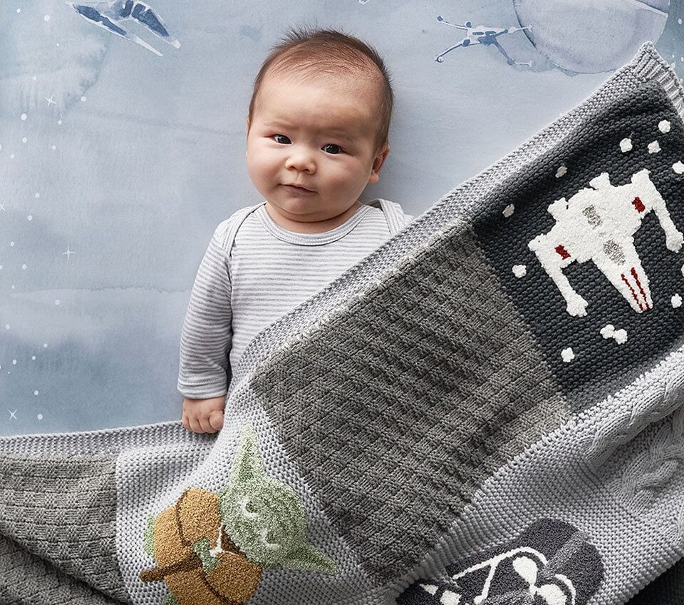 Star Wars® Heirloom Patchwork Knit Baby Blanket Pottery Barn Kids UK
